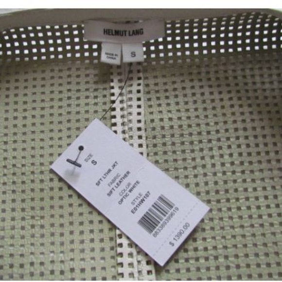 HELMUT LANG Optic White Sift Leather Jacket Small - Picture 11 of 15
